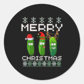 Ckle Lover Xmas Lighting Santa Ugly Ckle Christmas Ronde Sticker (Voorkant)