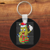 Ckle Ugly Xmas Lighting Santa Ckle Christmas T Shi Sleutelhanger (Voorkant)