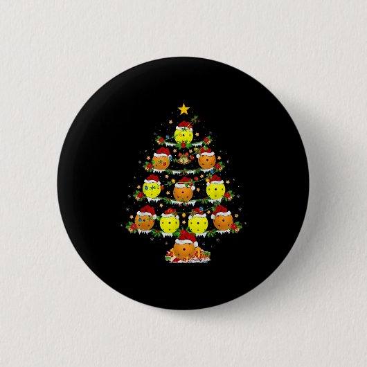 Ckleball Christmas Tree Lights Funny Srts Player X Ronde Button 5,7 Cm (Voorkant)