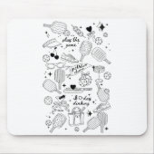 Ckleball Doodles In Black On Beige Retro Comfort C Muismat (Voorkant)