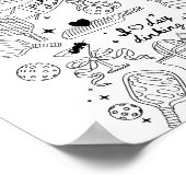 Ckleball Doodles In Black On Beige Retro Comfort C Poster (Hoek)