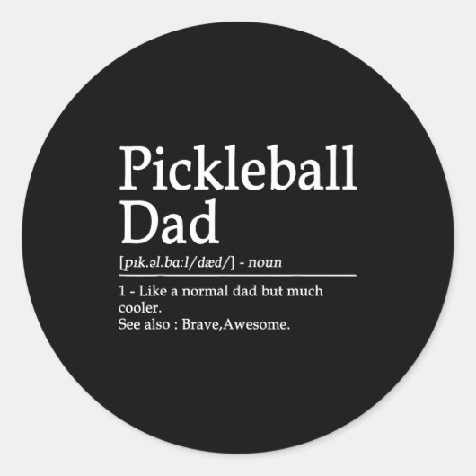 Ckleball Funny Ckleball Dad Quote Definition Fathe Ronde Sticker (Voorkant)