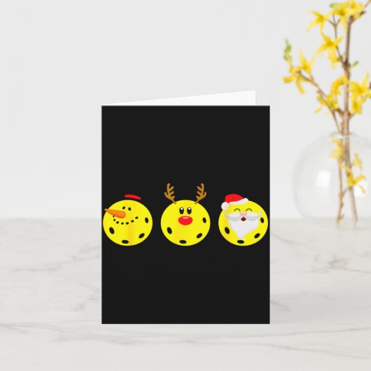 Ckleball Santa Snowman Reindeer Christmas Ornament Kaart (Gele Bloem)