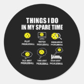 Ckleball Things I Do In My Spare Time, Funny Ckleb Ronde Sticker (Voorkant)
