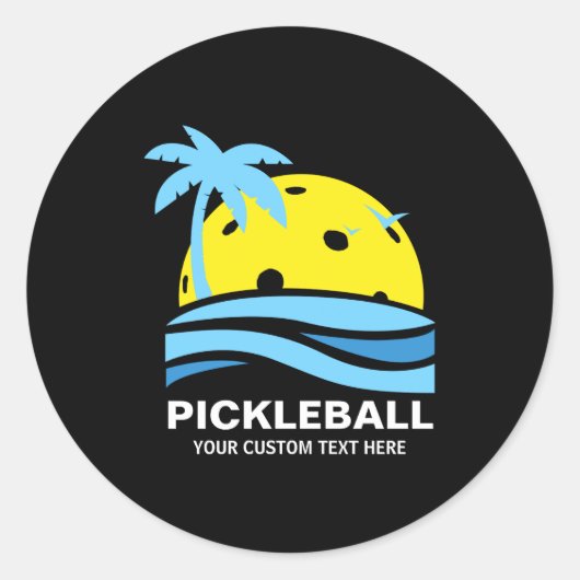 Ckleball Trocal Palm Tree Sun Your Text  Ronde Sticker (Voorkant)