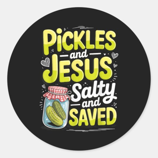 Ckles And Jesus Salty And Saved  Ronde Sticker (Voorkant)