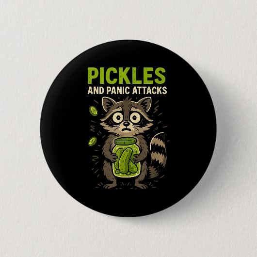Ckles And Panic Attacks Raccoon Trash Panda Funny Ronde Button 5,7 Cm (Voorkant)