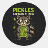 Ckles And Panic Attacks Raccoon Trash Panda Funny  Ronde Sticker (Voorkant)
