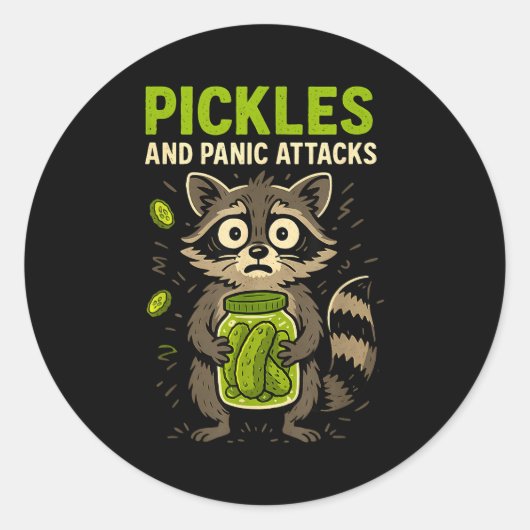 Ckles And Panic Attacks Raccoon Trash Panda Funny  Ronde Sticker (Voorkant)
