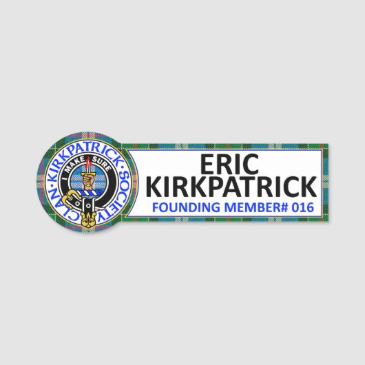 CKS NAAMBADGE #016 ERIC KIRKPATRICK NAAMPLAATJE (Voorkant)