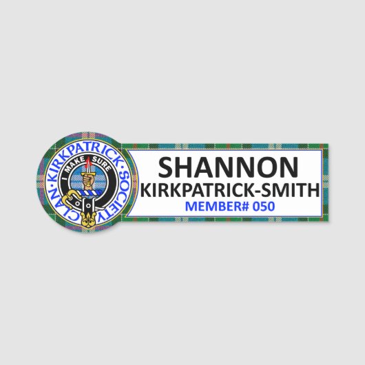 CKS NAAMBADGE - SHANNON KIRKPATRICK-SMITH 050 NAAMPLAATJE (Voorkant)