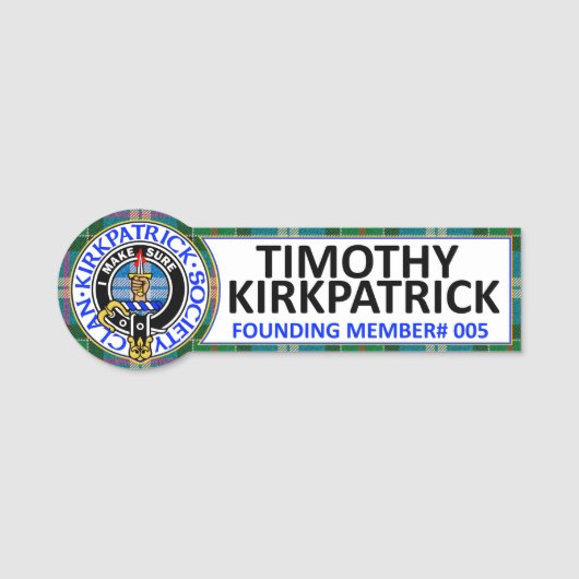 CKS NAME BADGE - #005 Timothy Kirkpatrick  (Voorkant)
