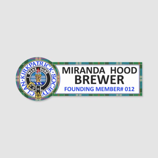 CKS NAME BADGE 012 Miranda Hood Brewer (Voorkant)