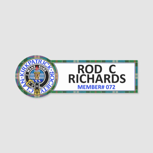 CKS Name Badge for ROD C RICHARDS (Voorkant)