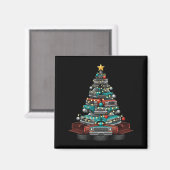 Ckup Truck Christmas Tree Funny Clic Car Graphic M Magneet (Voorkant / Achterkant)