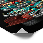 Ckup Truck Christmas Tree Funny Clic Car Graphic M Poster (Hoek)