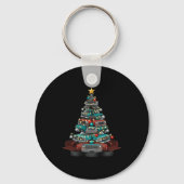 Ckup Truck Christmas Tree Funny Clic Car Graphic M Sleutelhanger (Voorkant)
