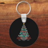 Ckup Truck Christmas Tree Funny Clic Car Graphic M Sleutelhanger (Voorkant)