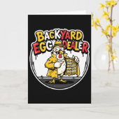 Ckyard Eier Dealer Grappig Kip Design  Kaart (Gele Bloem)
