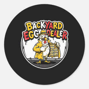 Ckyard Eier Dealer Grappig Kip Design Ronde Sticker