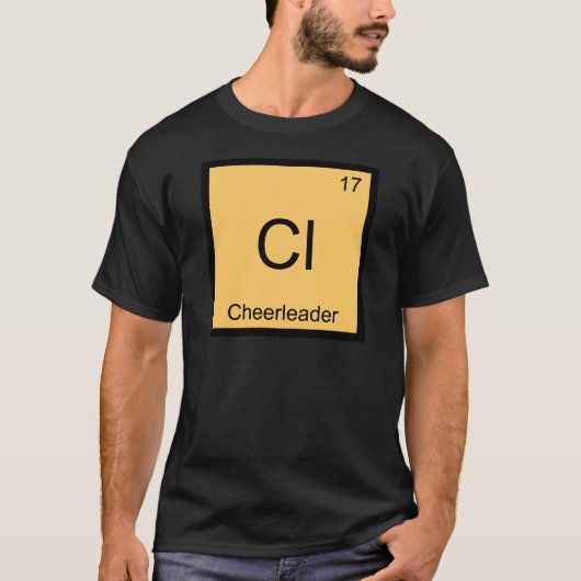 Cl - Cheerleader Grappige Scheikunde Element Symbo T-shirt (Voorkant)
