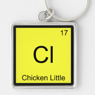 Cl - Chicken Little Funny Chemistry Element Symbol Sleutelhanger