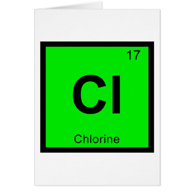 Cl - Chlorine Chemistry Periodic Table Symbol (Voorkant)