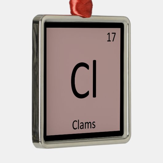 Cl - Clams Chemistry Periodic Table Symbol Metalen Ornament (Rechts)