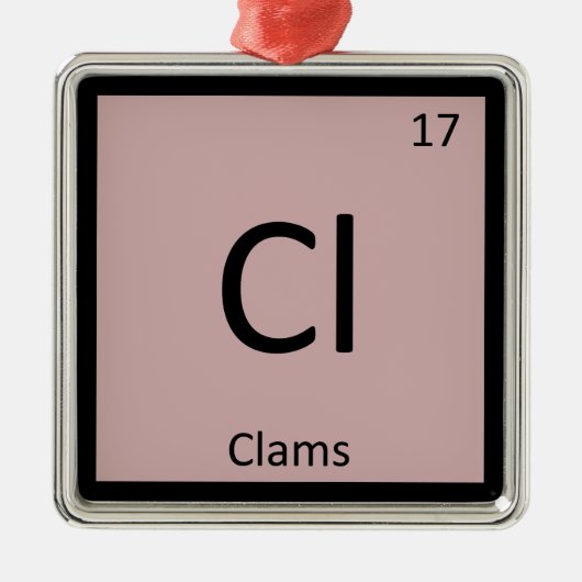 Cl - Clams Chemistry Periodic Table Symbol Metalen Ornament (Voorkant)