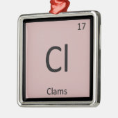 Cl - Clams Chemistry Periodic Table Symbol Metalen Ornament (Links)