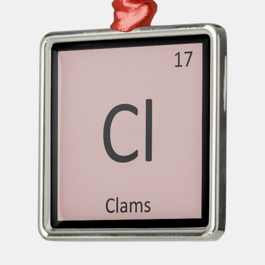 Cl - Clams Chemistry Periodic Table Symbol Metalen Ornament (Links)