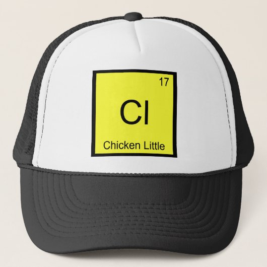 Cl - Grappige Chemie Element Symbool Chicken Littl Trucker Pet (Voorkant)