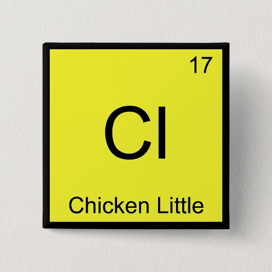 Cl - Kippe Kleine Grappige Chemie Element Symbool Vierkante Button 5,1 Cm (Voorkant)