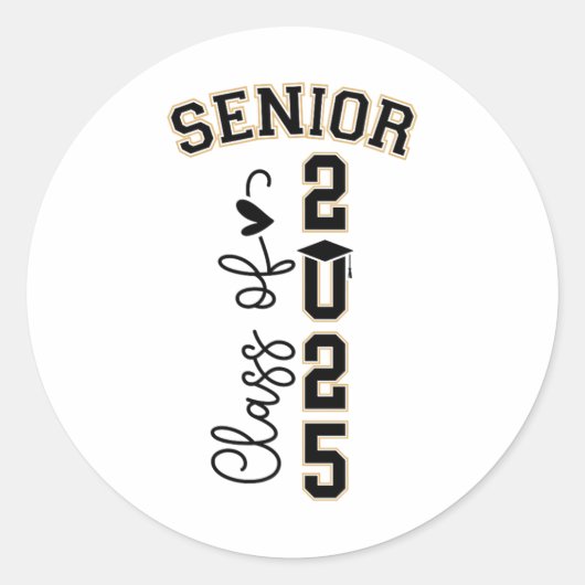 CL of 2025 Senior 2025 Afstuderen 2 Ronde Sticker (Voorkant)