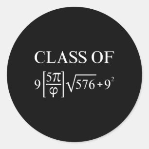 CL of 2025 Wiskunde Vergelijking Geek Afstuderen T Ronde Sticker