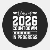 Cl Of 2026 Countdown In Progress Senior Graduate  Ronde Sticker (Voorkant)