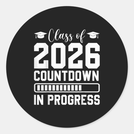 Cl Of 2026 Countdown In Progress Senior Graduate  Ronde Sticker (Voorkant)