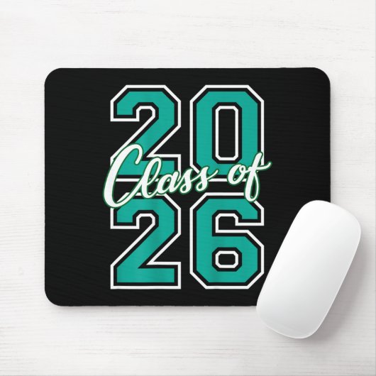 Cl Of 2026 Graduation Varsity Teal And White On Th Muismat (Met muis)