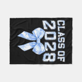 Cl Of 2028 Blue Toile Floral Coquette Bow Girl Kid Fleece Deken (Voorkant (Horizontaal))