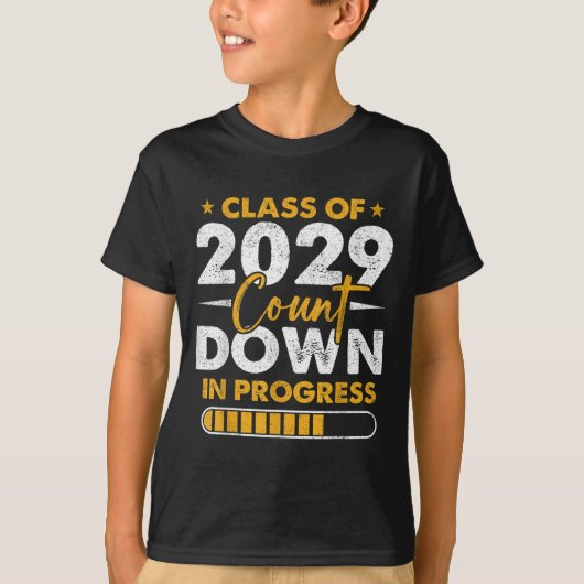 Cl Of 2029 Count Down In Progress Graduation 8th G T-shirt (Voorkant)