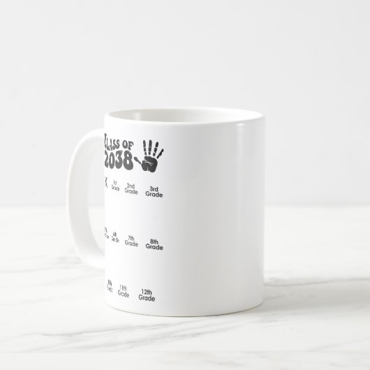Cl Of 2038 Grow With Me Handprint Back To School  Koffiemok (Voorkant links)