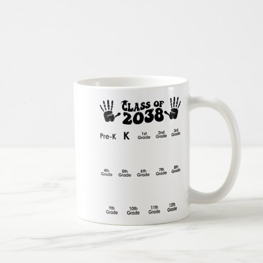 Cl Of 2038 Grow With Me Handprint Back To School  Koffiemok (Rechts)