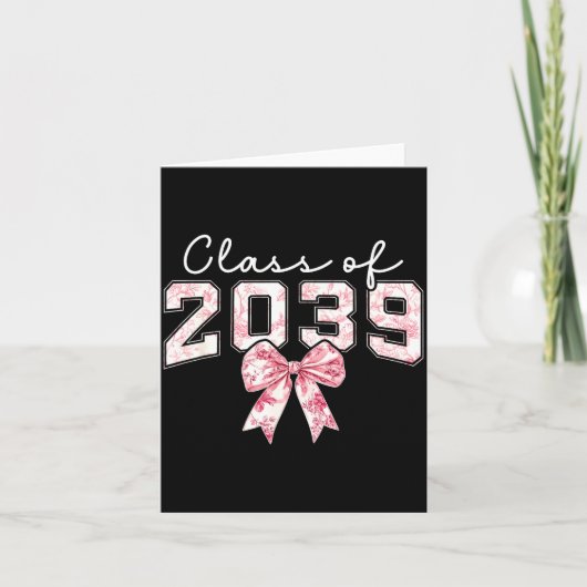 Cl Of 20&#  Grad Preppy Coquette Bow Girly Girl K Kaart (Voorkant)