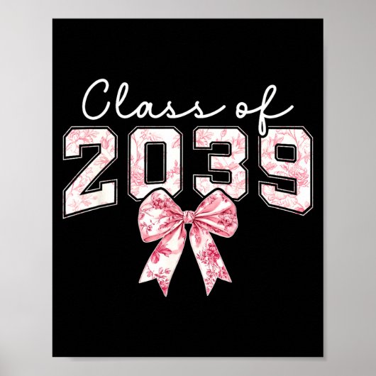 Cl Of 20&#; Grad Preppy Coquette Bow Girly Girl K Poster (Voorkant)