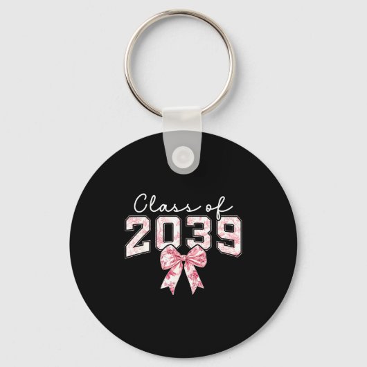Cl Of 20&#  Grad Preppy Coquette Bow Girly Girl K Sleutelhanger (Voorkant)