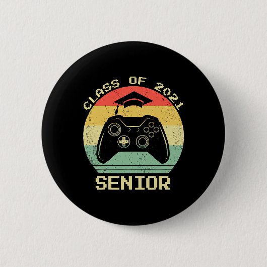 CL van 2021 Schattige Afstuderen Gift Videogame 1 Ronde Button 5,7 Cm (Voorkant)