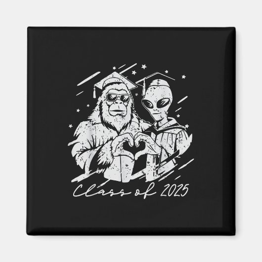 CL van 2025 Afstuderen Mannen Bigfoot Alien Sasqua Magneet (Voorkant)