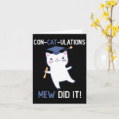 Cl van 2025 Afstuderen mew deed het Cat Lover Grad Kaart (Gele Bloem)