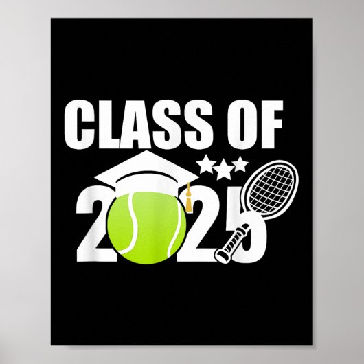 CL van 2025 Afstuderen Senior Tennis Player Gifts Poster