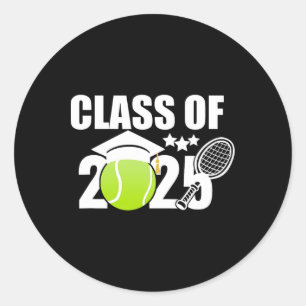 CL van 2025 Afstuderen Senior Tennis Player Gifts Ronde Sticker